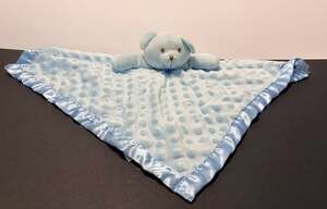 Pro Goleem Teddy Bear Security Blanket 16x16 Blue Minky Satin